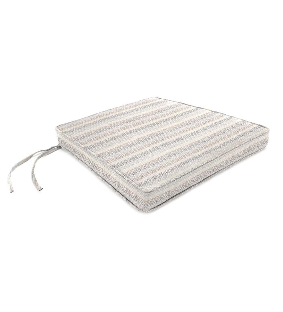 Plow &amp; Hearth Outdoor Furniture Cushions | Outdoor Living Sunbrella Tapered Chair Cushion With Ties, 19" Front/17" Back X 18" X 3" - Bandana