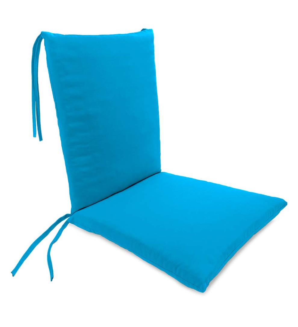Plow &amp; Hearth Outdoor Furniture Cushions | Outdoor Living Sunbrella Rocking Chair Cushions With Ties, Seat 21" Front/17" Back X 19" X 2½"; Back 16" X 20" X 2½" - Bandana