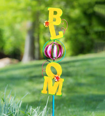 Plow &amp; Hearth Decorative Garden Accents | Yard &amp; Garden 48"H Metal Bloom Wind Spinner