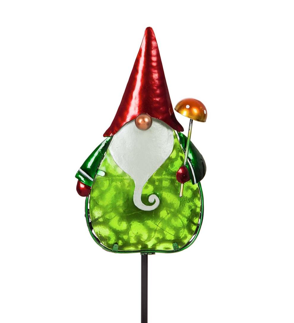 Plow &amp; Hearth Decorative Garden Accents | Yard &amp; Garden 36"H Secret Solar Garden Stake - Gnome