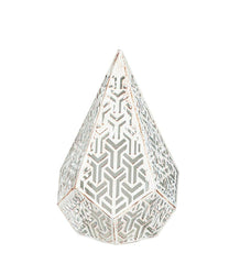 Plow &amp; Hearth Home Accents | Indoor Living Indoor/Outdoor Flicker Flame Battery Operated Geomatric Die Cut Lantern, 11"H