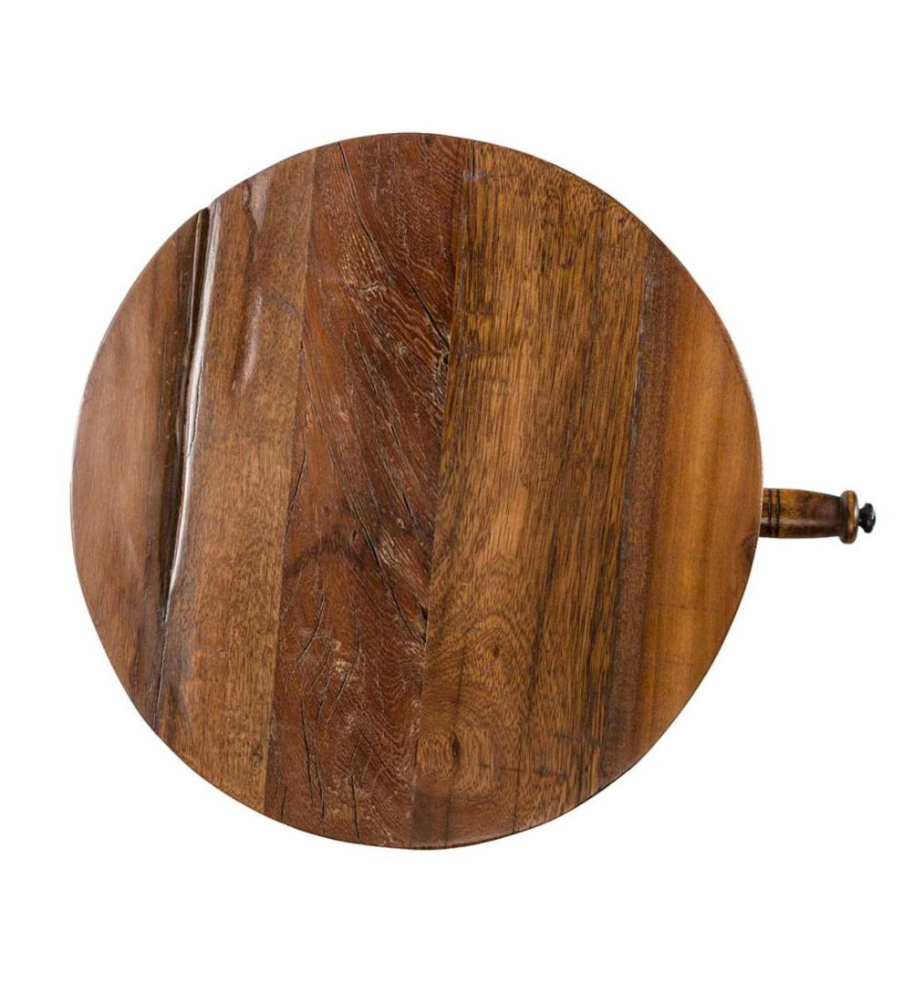 Plow &amp; Hearth Accent Tables | Indoor Living Allegheny Reclaimed Wood Adjustable Height Crank Table