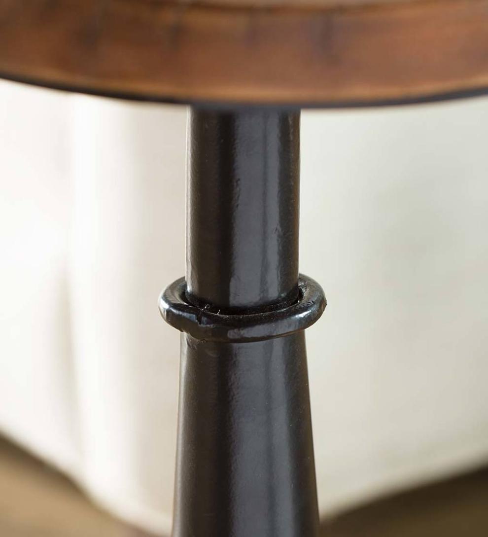 Plow &amp; Hearth Accent Tables | Indoor Living Allegheny Reclaimed Wood Adjustable Height Table