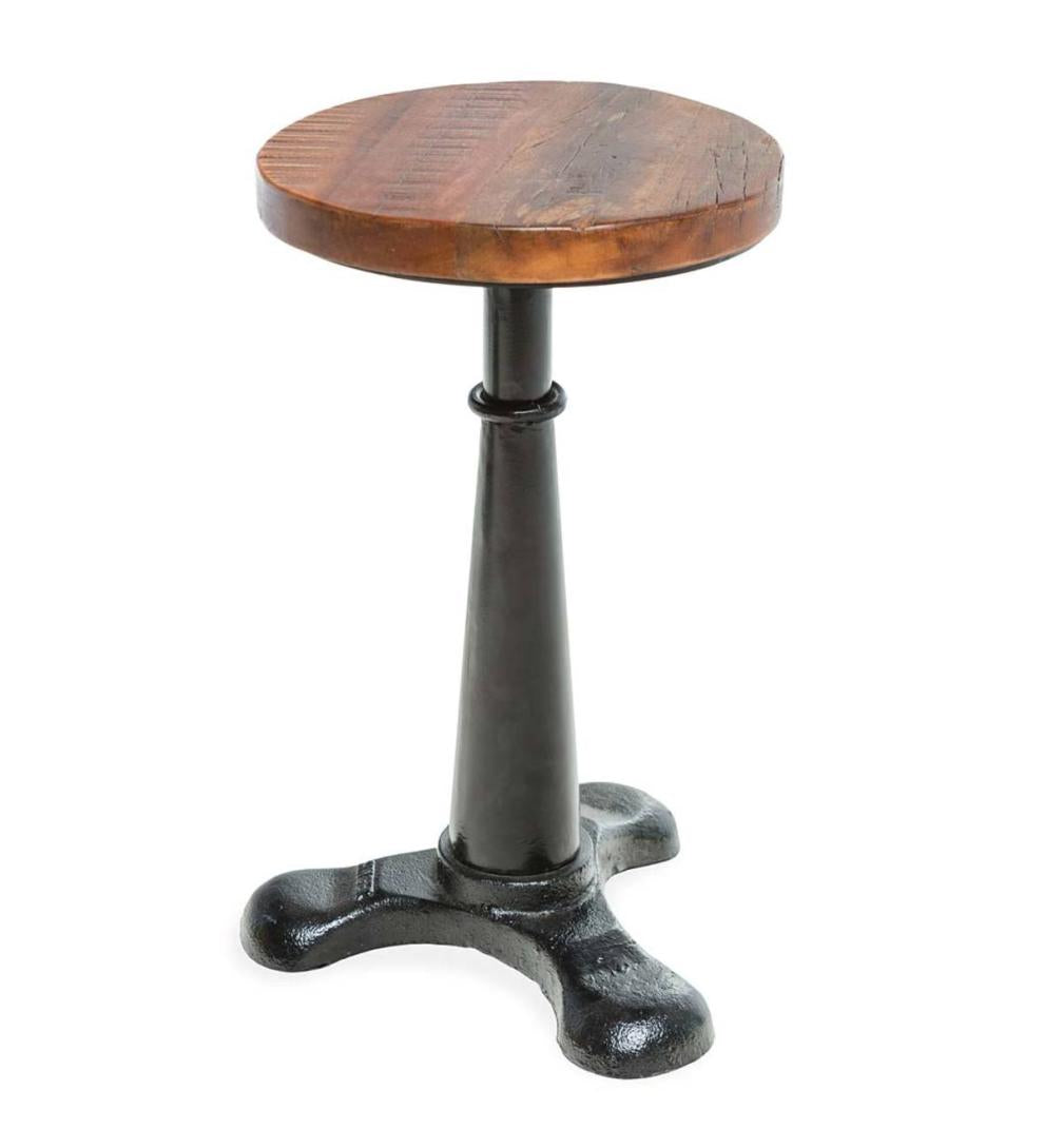 Plow &amp; Hearth Accent Tables | Indoor Living Allegheny Reclaimed Wood Adjustable Height Table