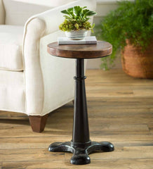 Plow &amp; Hearth Accent Tables | Indoor Living Allegheny Reclaimed Wood Adjustable Height Table