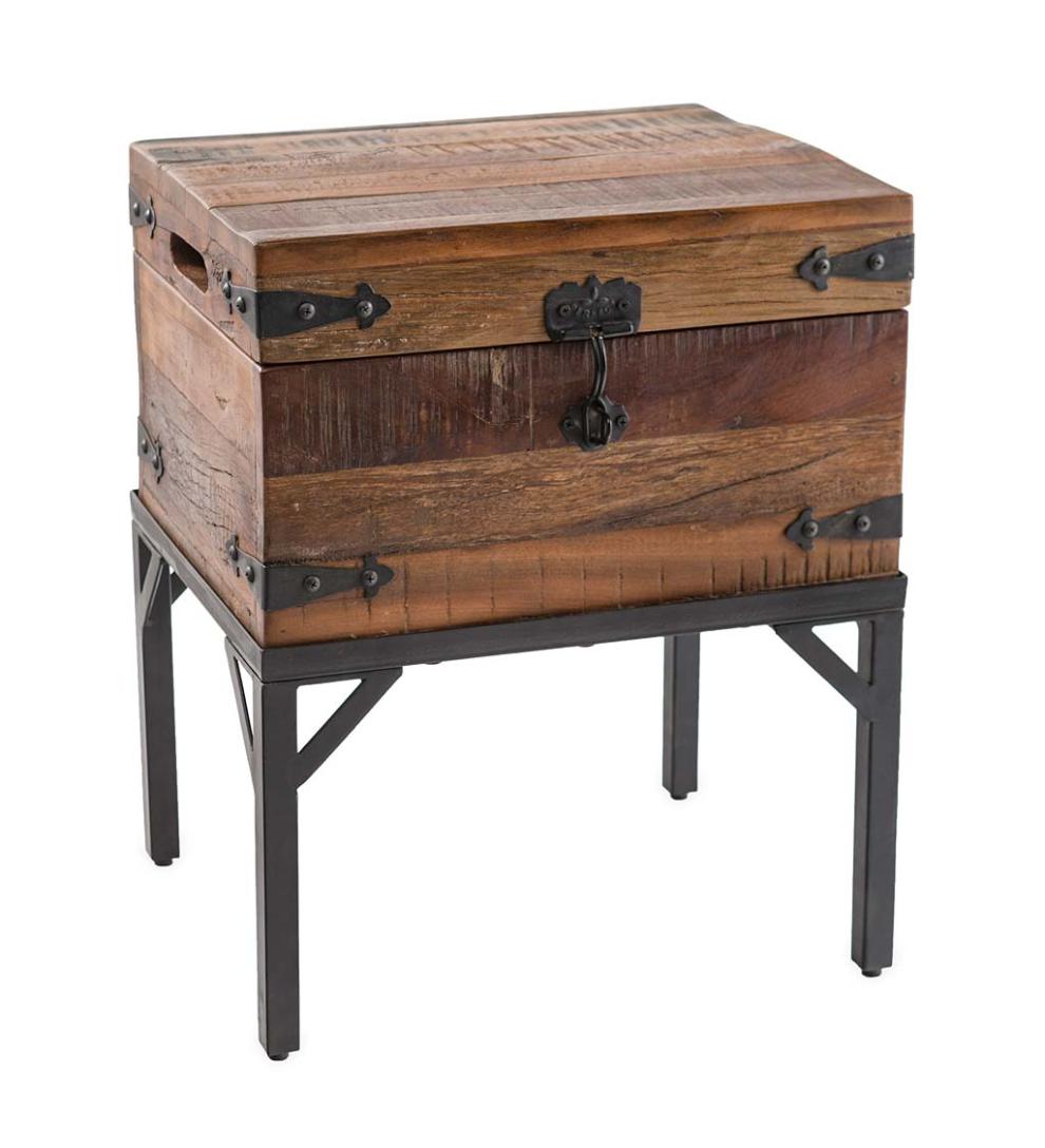 Plow &amp; Hearth Accent Tables | Indoor Living Allegheny Reclaimed Wood Storage Trunk Table