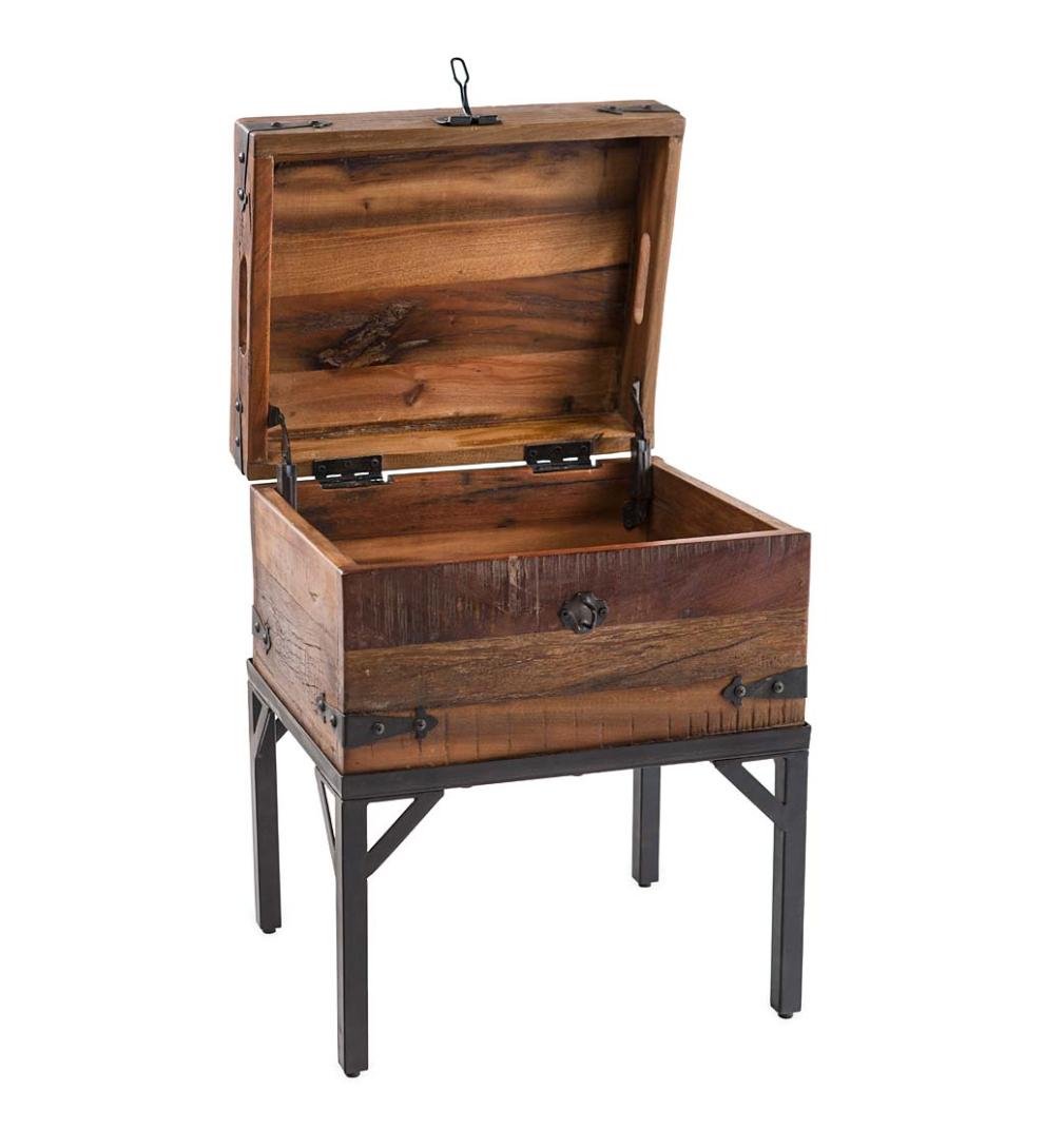 Plow &amp; Hearth Accent Tables | Indoor Living Allegheny Reclaimed Wood Storage Trunk Table
