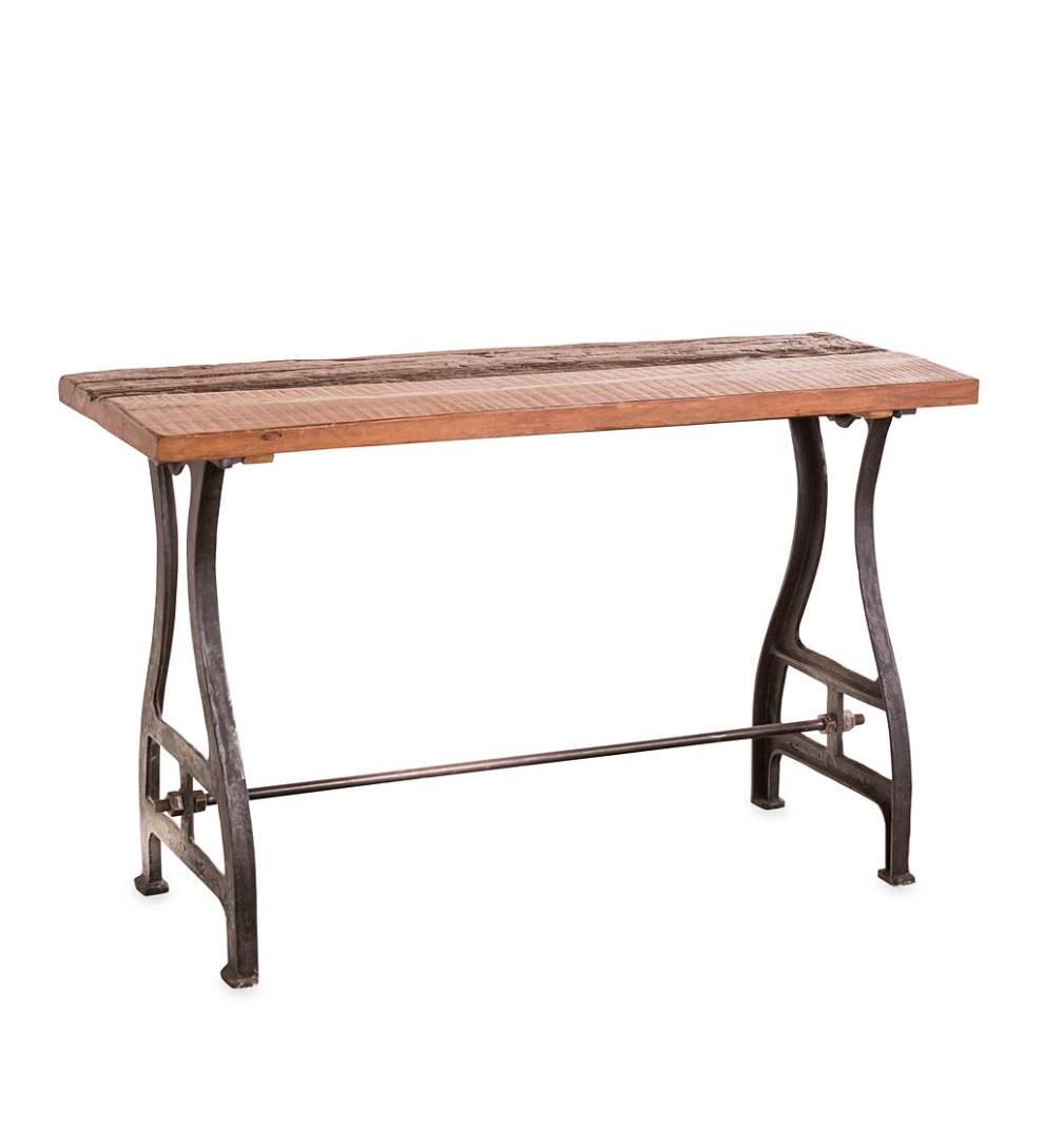 Plow &amp; Hearth Accent Tables | Indoor Living Birmingham Console Table In Reclaimed Wood And Metal