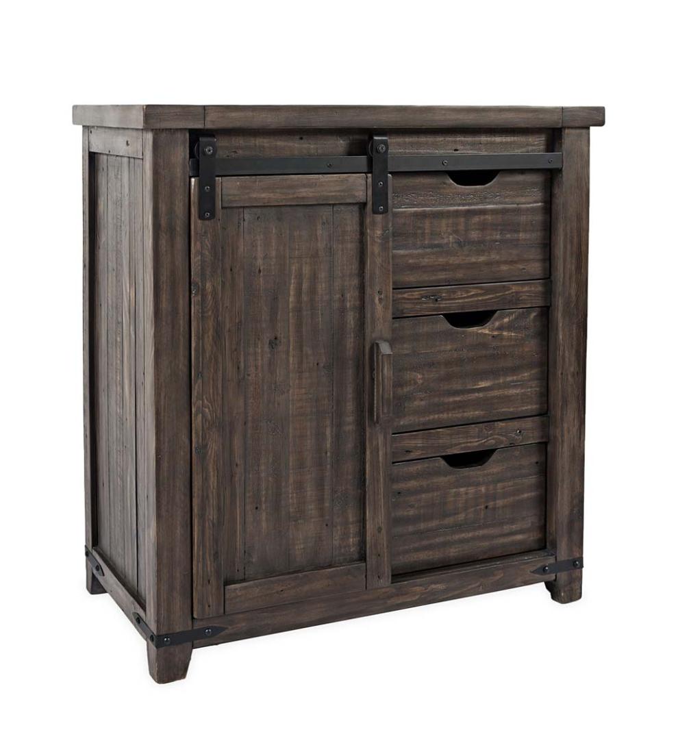 Plow &amp; Hearth Accent Tables | Indoor Living Cape Charles Barn Door Wood Storage Cabinet With Barnwood Finish - Barnwood