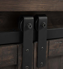 Plow &amp; Hearth Accent Tables | Indoor Living Cape Charles Reclaimed Barnwood Coffee/Cocktail Table With Sliding Barn Doors - Barnwood