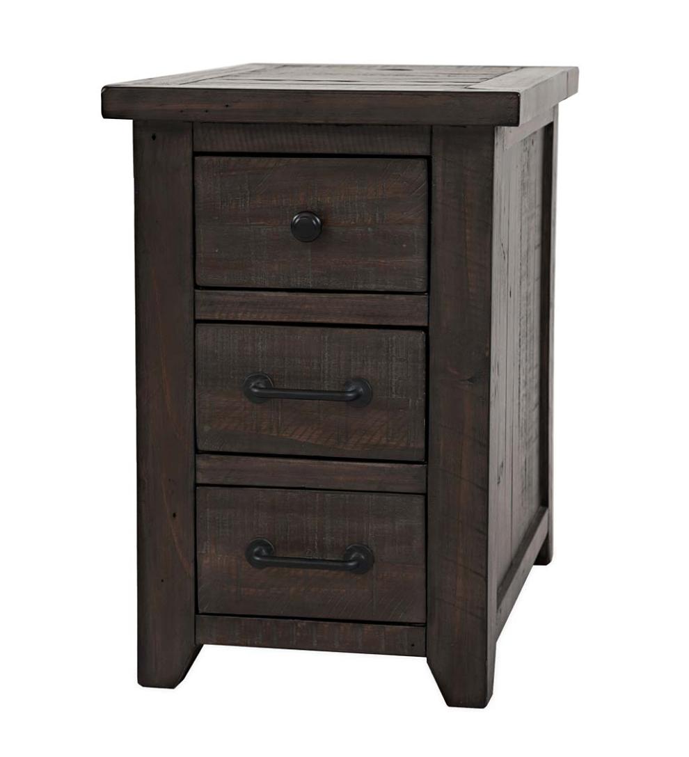 Plow &amp; Hearth Accent Tables | Indoor Living Cape Charles Reclaimed Barnwood Power Station Side Table With Usb Ports - Barnwood