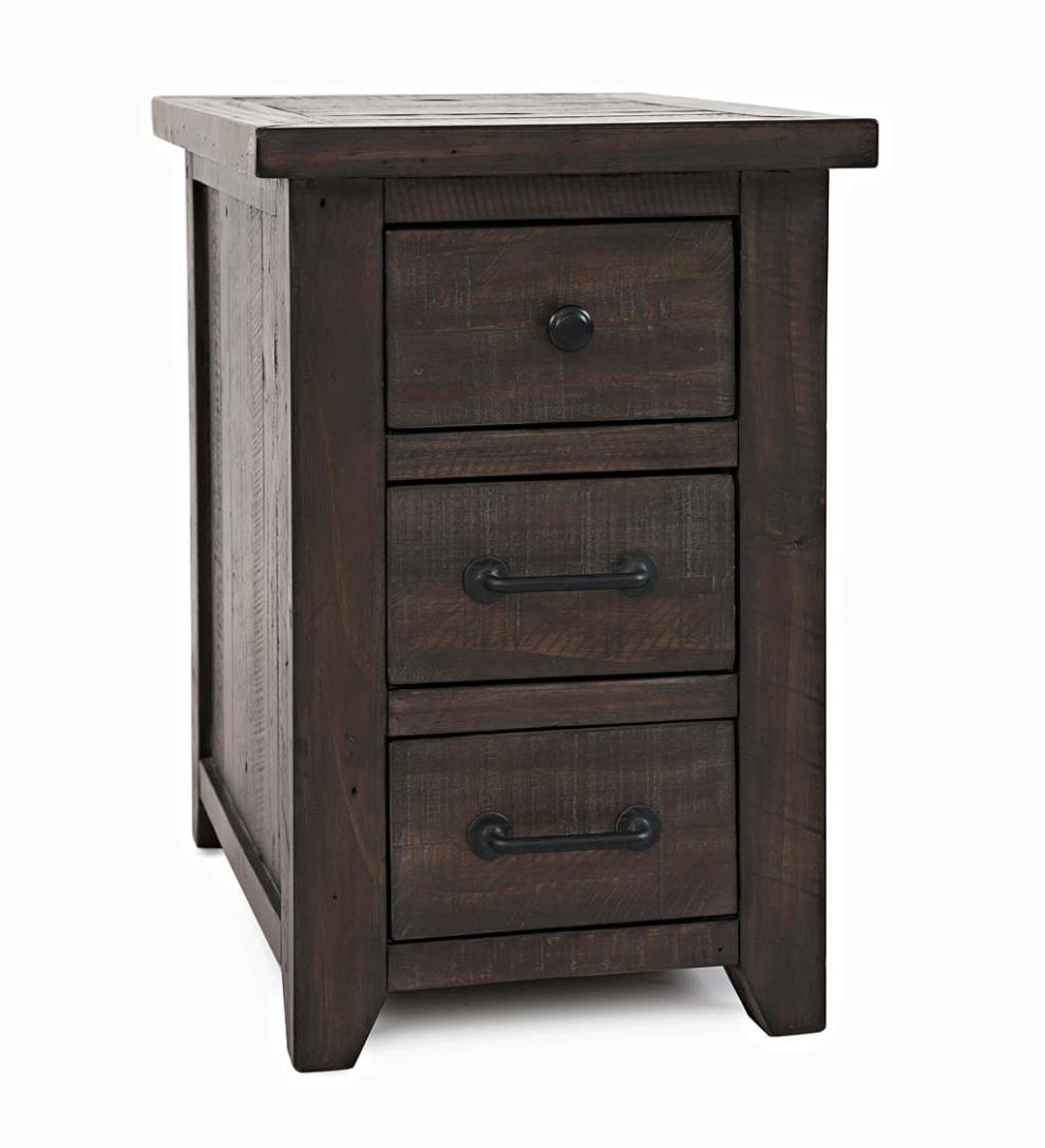 Plow &amp; Hearth Accent Tables | Indoor Living Cape Charles Reclaimed Barnwood Power Station Side Table With Usb Ports - Barnwood