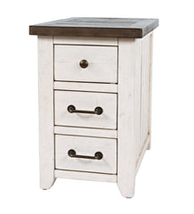 Plow &amp; Hearth Accent Tables | Indoor Living Cape Charles Reclaimed Wood Power Station Side Table With Usb Ports - White