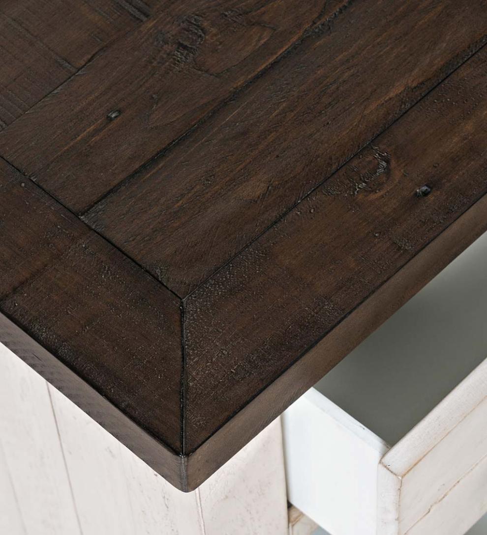 Plow &amp; Hearth Accent Tables | Indoor Living Cape Charles Reclaimed Wood Power Station Side Table With Usb Ports - White