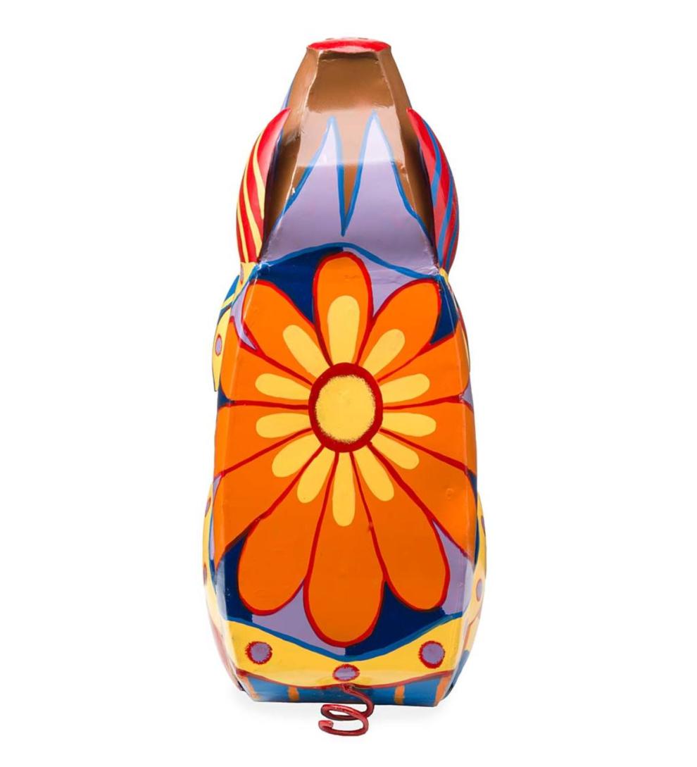 Plow &amp; Hearth Accent Tables | Indoor Living Colorful Folk Art Pig Side Table