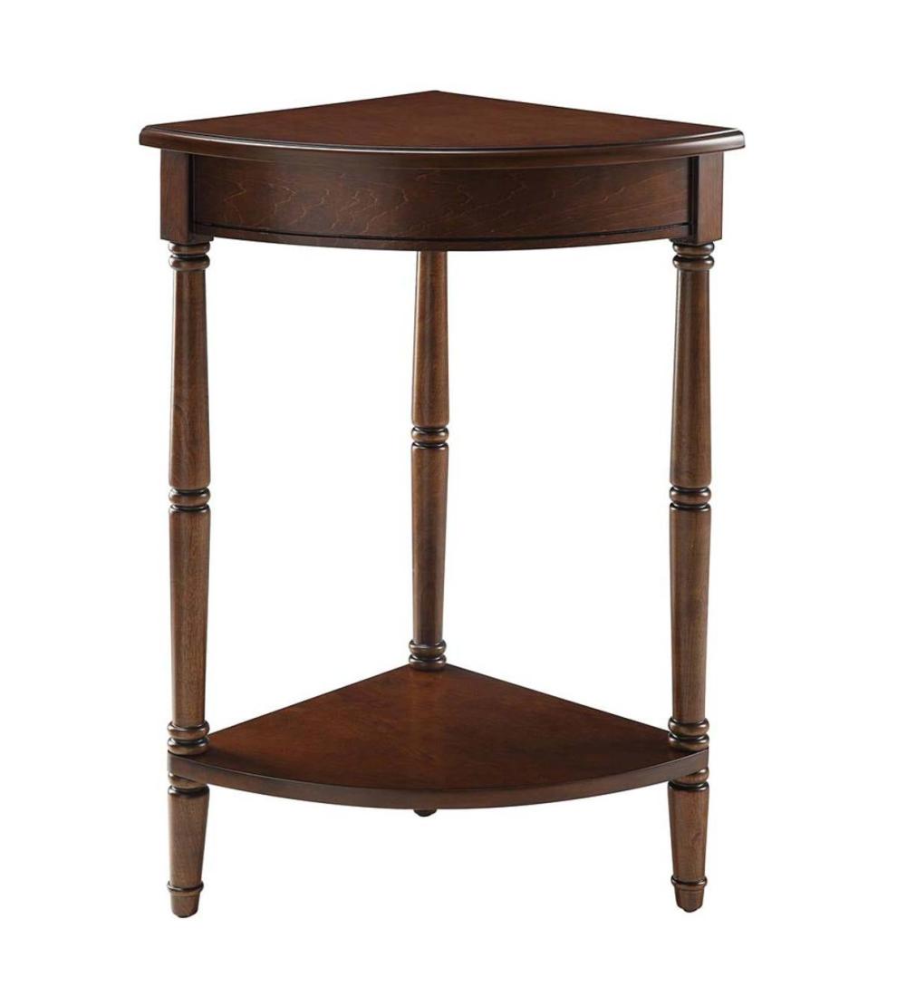 Plow &amp; Hearth Accent Tables | Indoor Living Corner Table/Plant Stand - Antique White