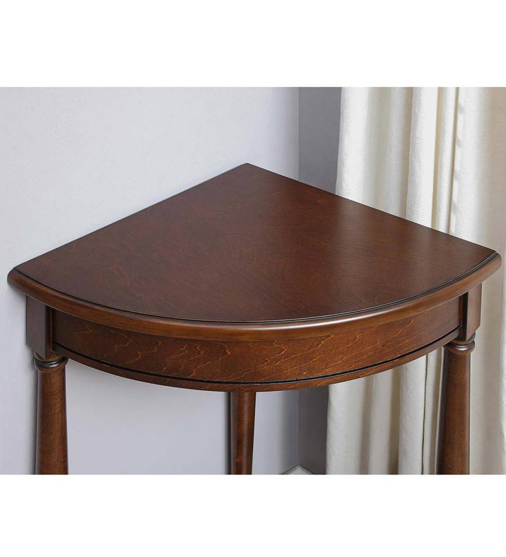 Plow &amp; Hearth Accent Tables | Indoor Living Corner Table/Plant Stand - Antique White