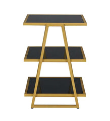 Plow &amp; Hearth Accent Tables | Indoor Living Gold And Black 3-Shelf Accent Table - Black/Gold