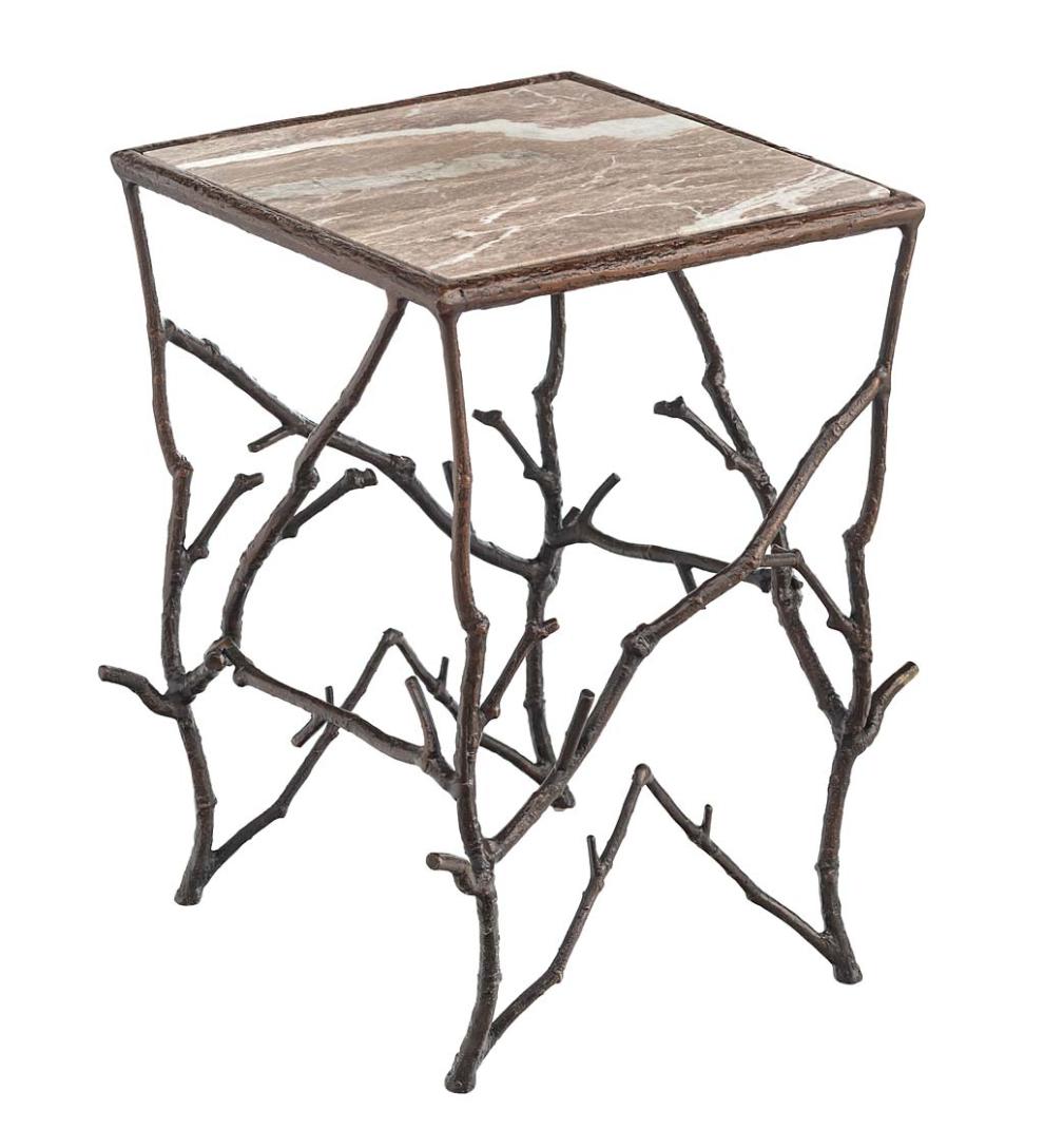 Plow &amp; Hearth Accent Tables | Indoor Living Indoor/Outdoor Branchwater Accent Table With Marble Top