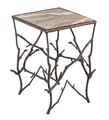 Plow &amp; Hearth Accent Tables | Indoor Living Indoor/Outdoor Branchwater Accent Table With Marble Top