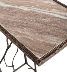 Plow &amp; Hearth Accent Tables | Indoor Living Indoor/Outdoor Branchwater Pull-Up Table With Marble Top