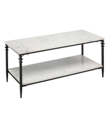 Plow &amp; Hearth Accent Tables | Indoor Living Indoor/Outdoor Nottoway White Marble Cocktail Table