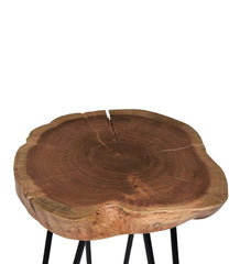 Plow &amp; Hearth Accent Tables | Indoor Living Live Edge Acacia Wood Accent Table With Hairpin Legs - Black