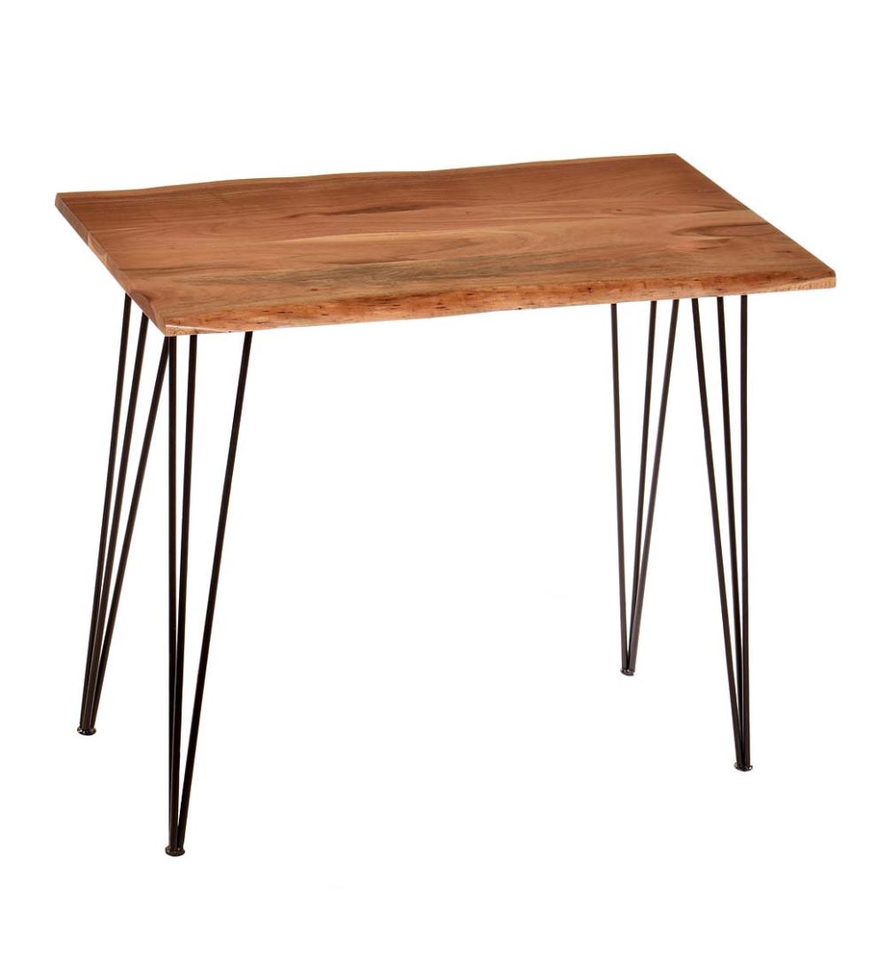 Plow &amp; Hearth Accent Tables | Indoor Living Live Edge Acacia Wood Console Table With Hairpin Legs - Black