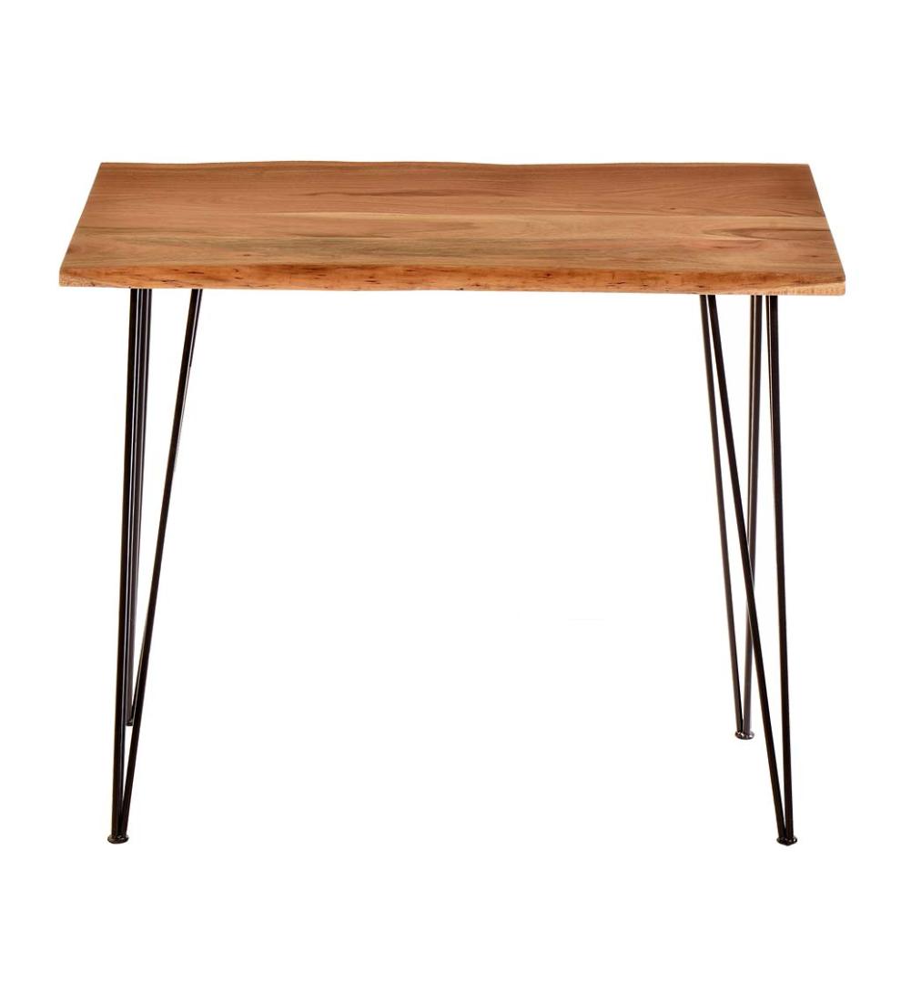 Plow &amp; Hearth Accent Tables | Indoor Living Live Edge Acacia Wood Console Table With Hairpin Legs - Black