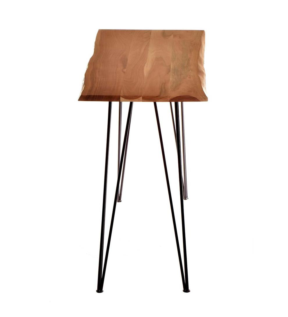 Plow &amp; Hearth Accent Tables | Indoor Living Live Edge Acacia Wood Console Table With Hairpin Legs - Black