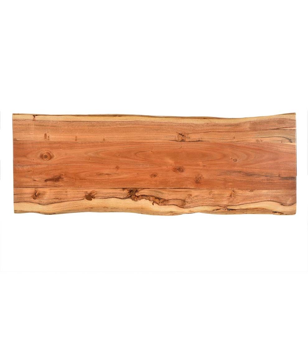 Plow &amp; Hearth Accent Tables | Indoor Living Live Edge Acacia Wood Console Table With Hairpin Legs - Black