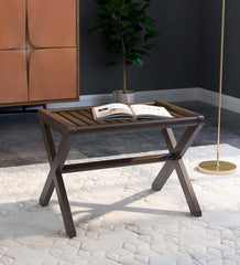 Plow &amp; Hearth Accent Tables | Indoor Living Modern Farmhouse Wood Stool/Bench - Espresso