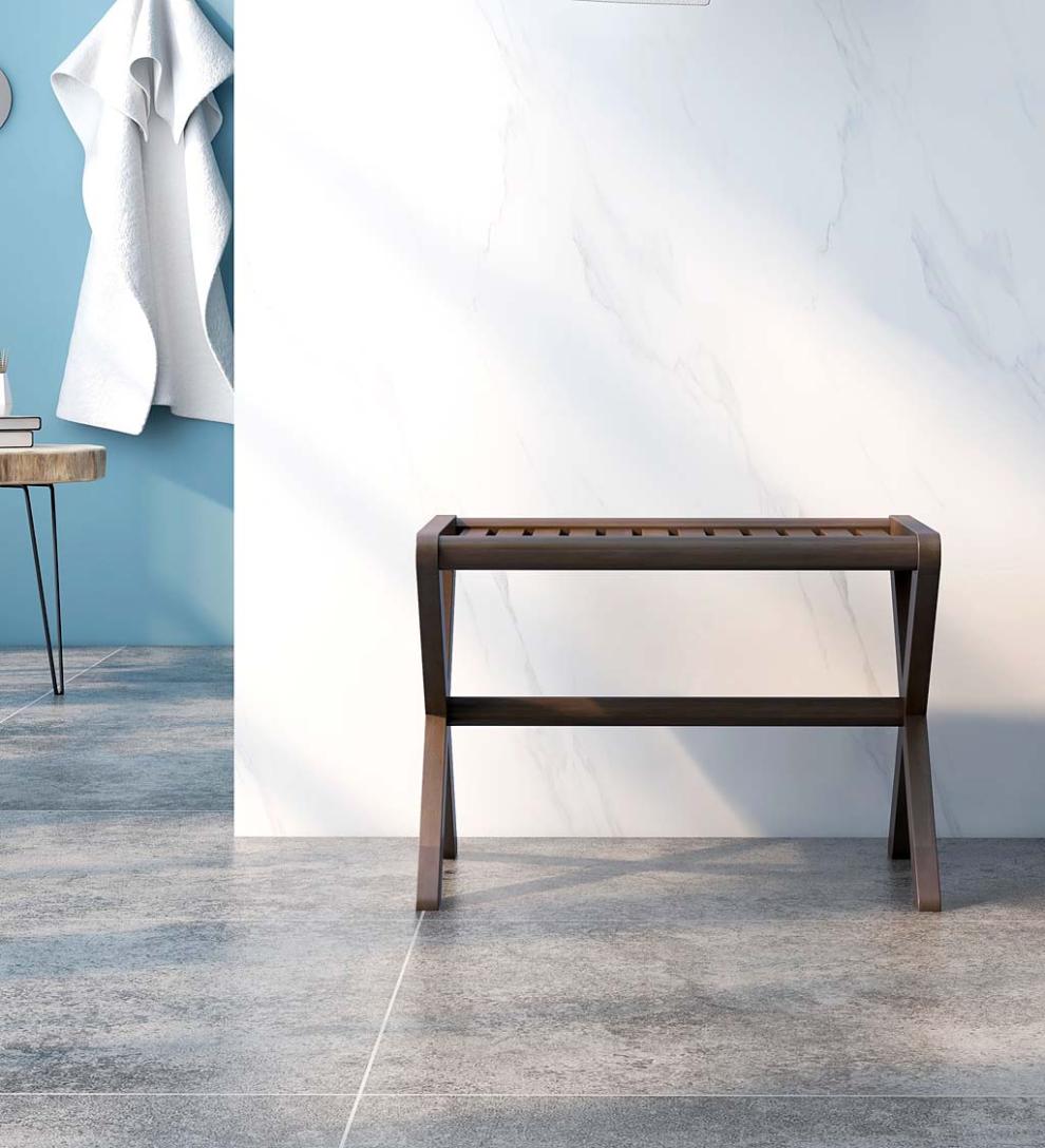 Plow &amp; Hearth Accent Tables | Indoor Living Modern Farmhouse Wood Stool/Bench - Espresso