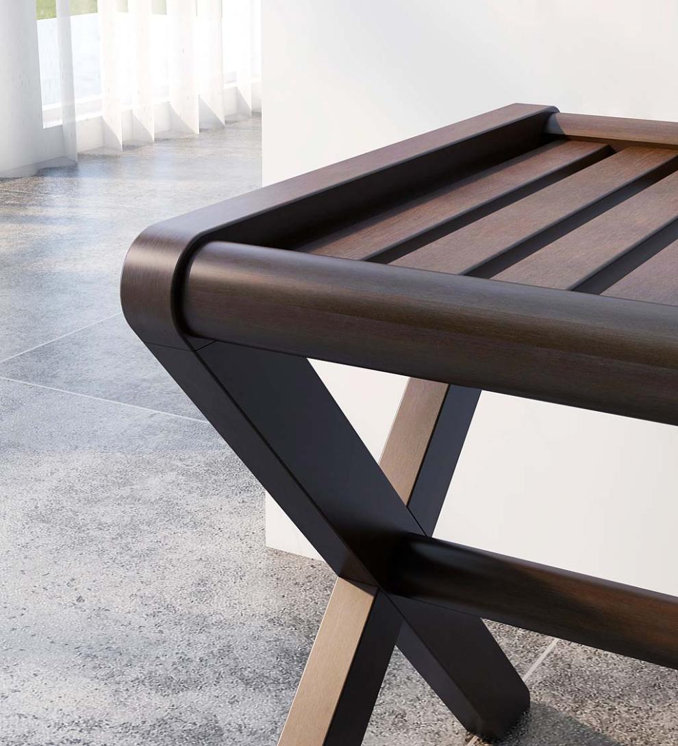 Plow &amp; Hearth Accent Tables | Indoor Living Modern Farmhouse Wood Stool/Bench - Espresso