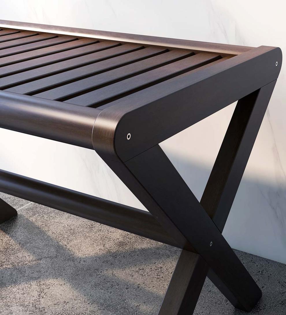 Plow &amp; Hearth Accent Tables | Indoor Living Modern Farmhouse Wood Stool/Bench - Espresso