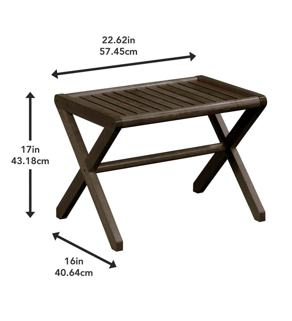 Plow &amp; Hearth Accent Tables | Indoor Living Modern Farmhouse Wood Stool/Bench - Espresso