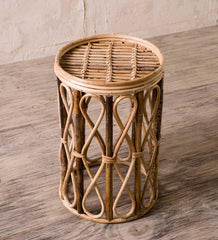 Plow &amp; Hearth Accent Tables | Indoor Living Open Rattan Drum Side Table