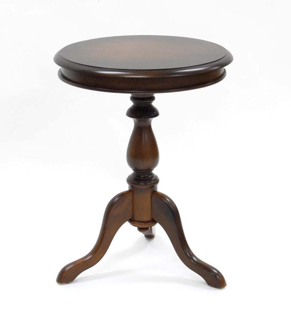 Plow &amp; Hearth Accent Tables | Indoor Living Pedestal-Based Wooden Accent Table - Antique Black