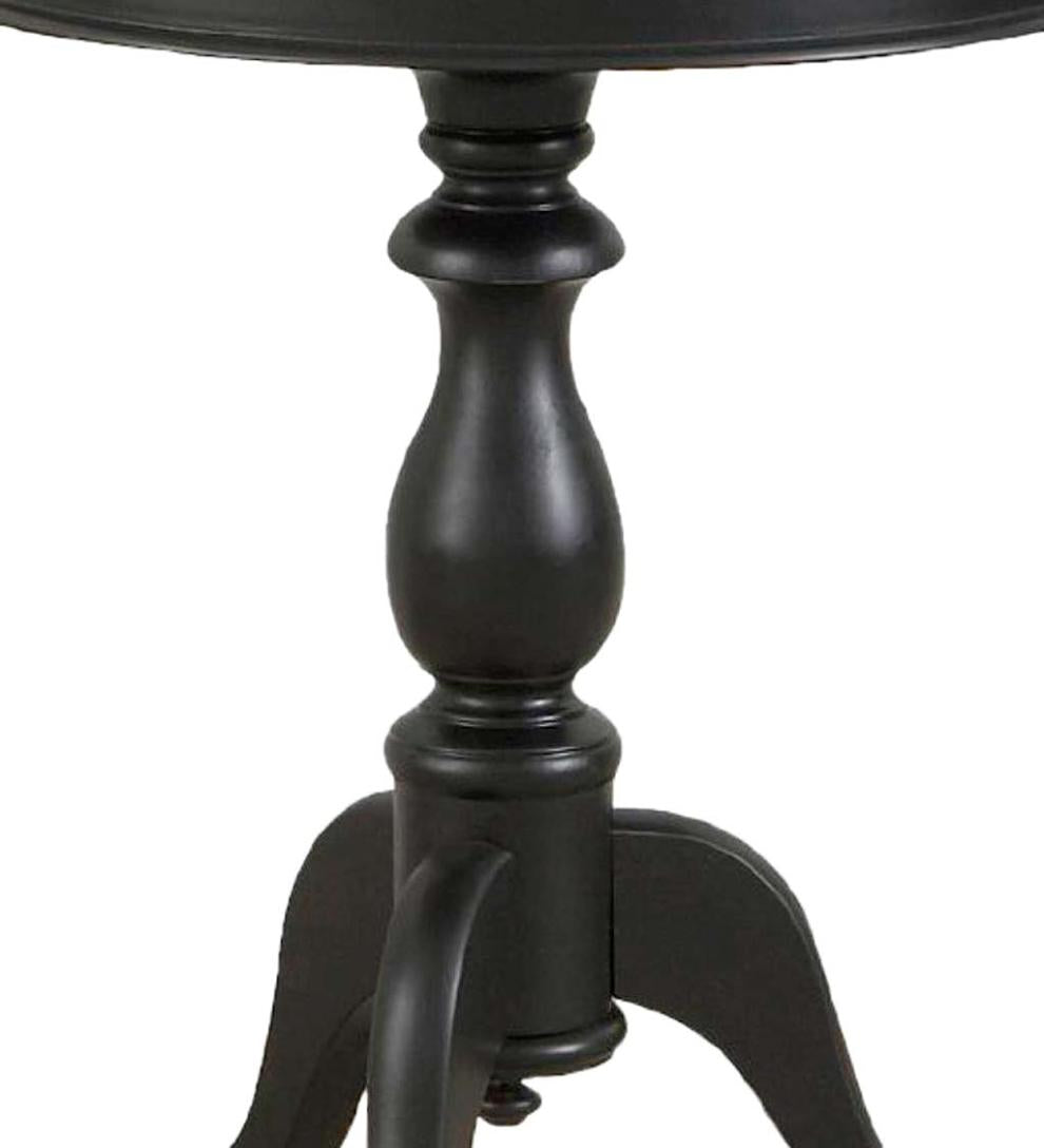 Plow &amp; Hearth Accent Tables | Indoor Living Pedestal-Based Wooden Accent Table - Antique Black