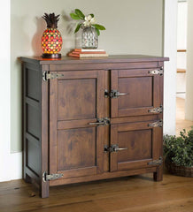 Plow &amp; Hearth Accent Tables | Indoor Living Portland Ice Box Wood Console Table With Replica Hardware - Walnut