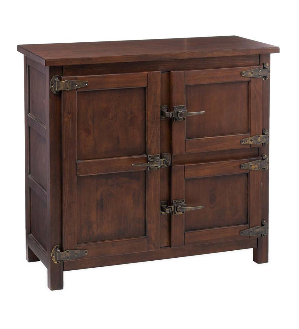 Plow &amp; Hearth Accent Tables | Indoor Living Portland Ice Box Wood Console Table With Replica Hardware - Walnut