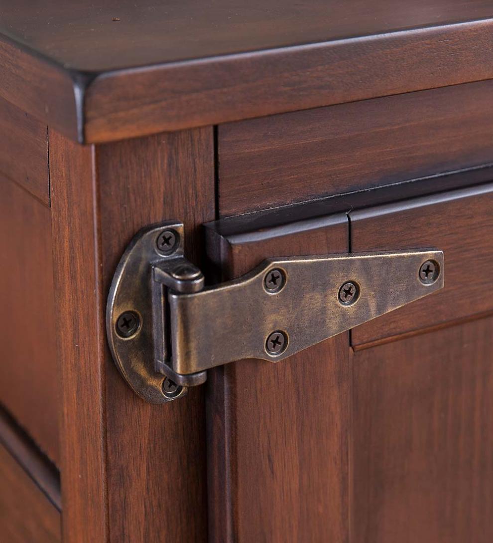 Plow &amp; Hearth Accent Tables | Indoor Living Portland Ice Box Wood Console Table With Replica Hardware - Walnut