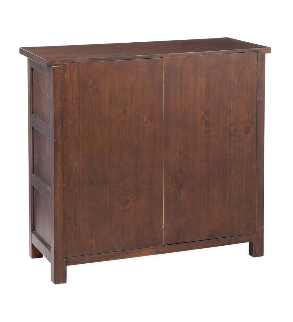 Plow &amp; Hearth Accent Tables | Indoor Living Portland Ice Box Wood Console Table With Replica Hardware - Walnut