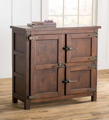 Plow &amp; Hearth Accent Tables | Indoor Living Portland Ice Box Wood Console Table With Replica Hardware - Walnut