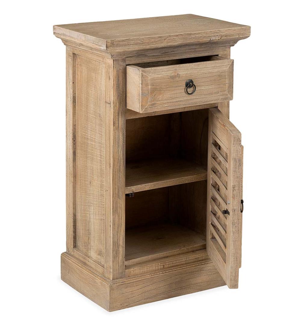 Plow &amp; Hearth Accent Tables | Indoor Living Promenade Side Table With Shutter Door