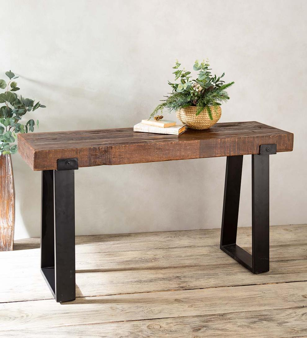 Plow &amp; Hearth Accent Tables | Indoor Living Richland Indoor/Outdoor Reclaimed Wood Console Table