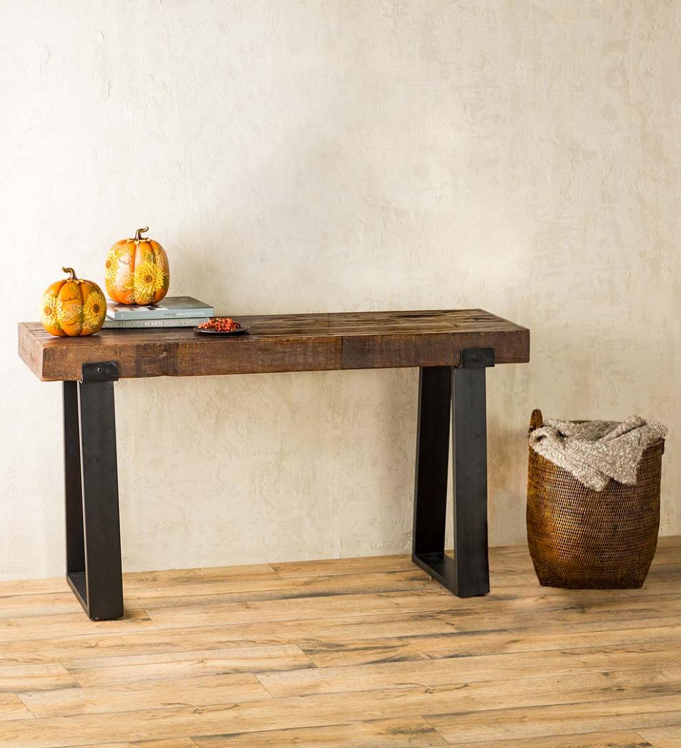 Plow &amp; Hearth Accent Tables | Indoor Living Richland Indoor/Outdoor Reclaimed Wood Console Table