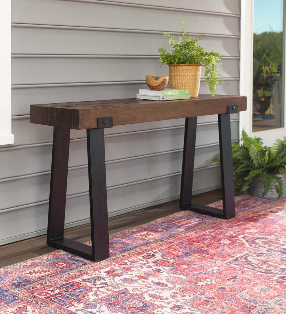 Plow &amp; Hearth Accent Tables | Indoor Living Richland Indoor/Outdoor Reclaimed Wood Console Table