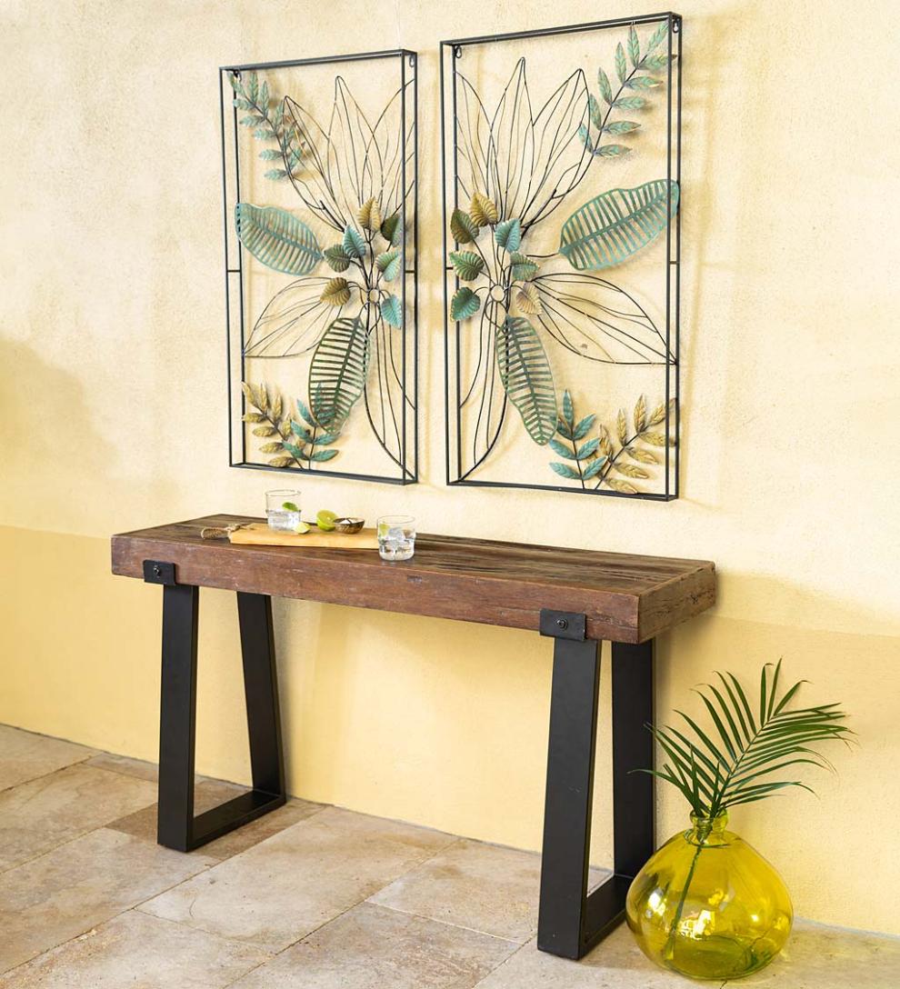 Plow &amp; Hearth Accent Tables | Indoor Living Richland Indoor/Outdoor Reclaimed Wood Console Table