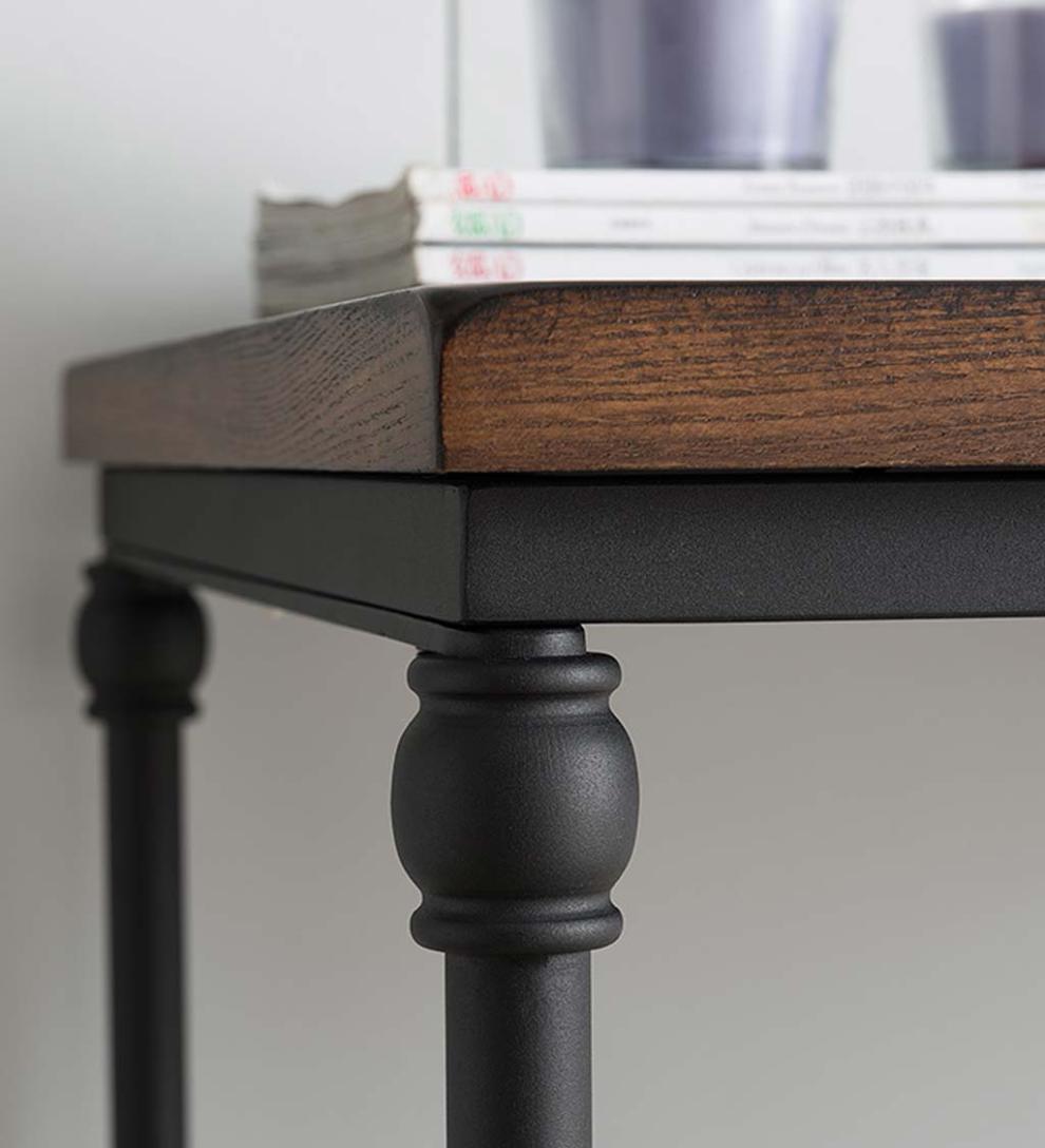 Plow &amp; Hearth Accent Tables | Indoor Living Rolling Weston Writing Desk With Built-In Charging Station And Wheels - Espresso